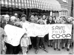 The demonstration outside the former Co-op